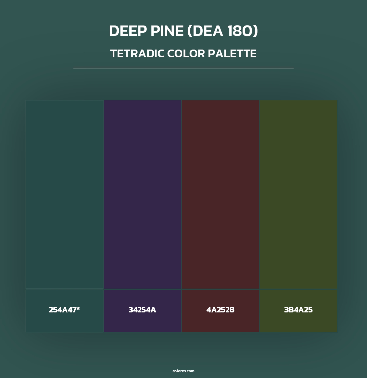 Deep Pine (DEA 180) - Tetradic Color Palette