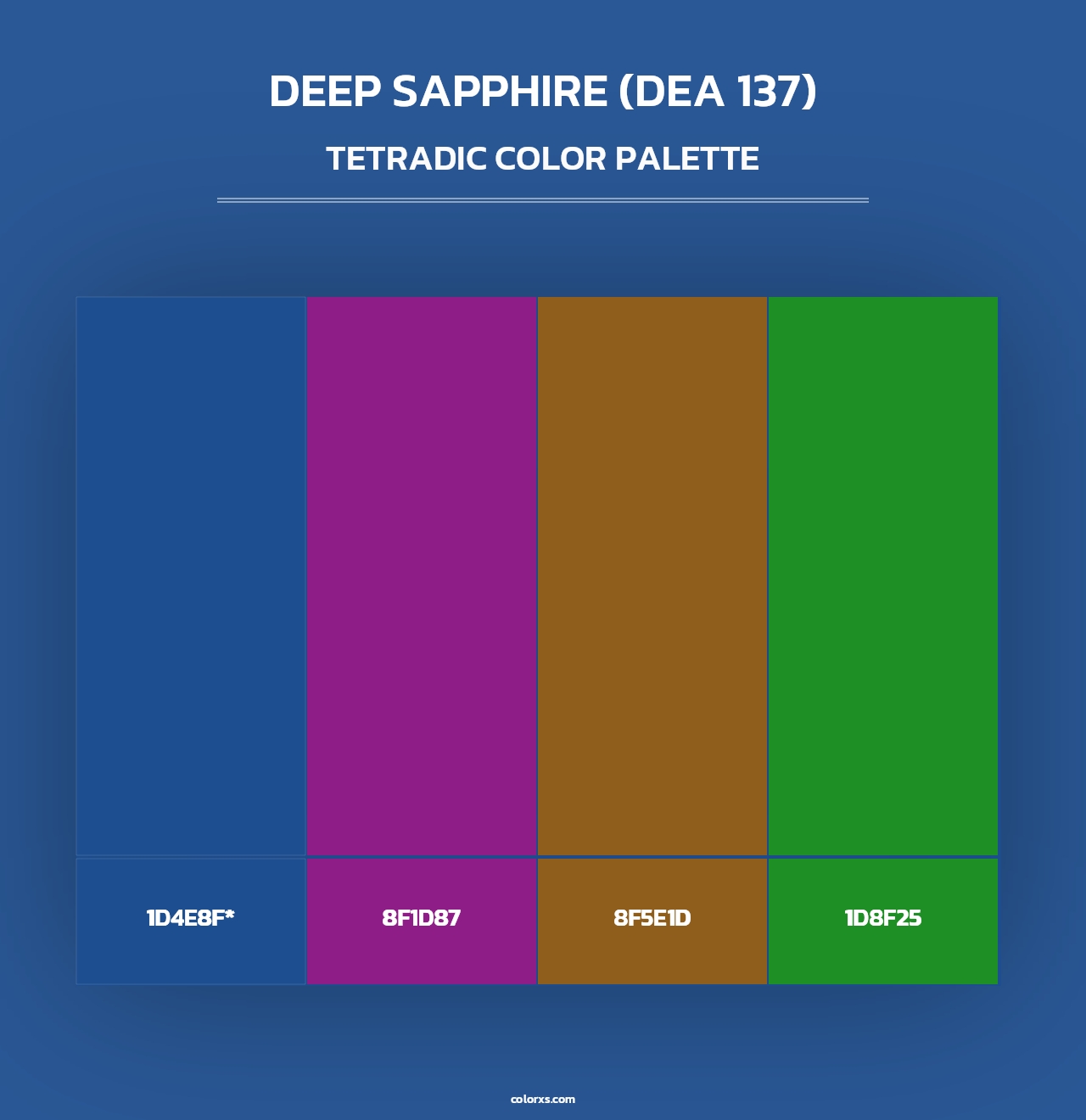Deep Sapphire (DEA 137) - Tetradic Color Palette
