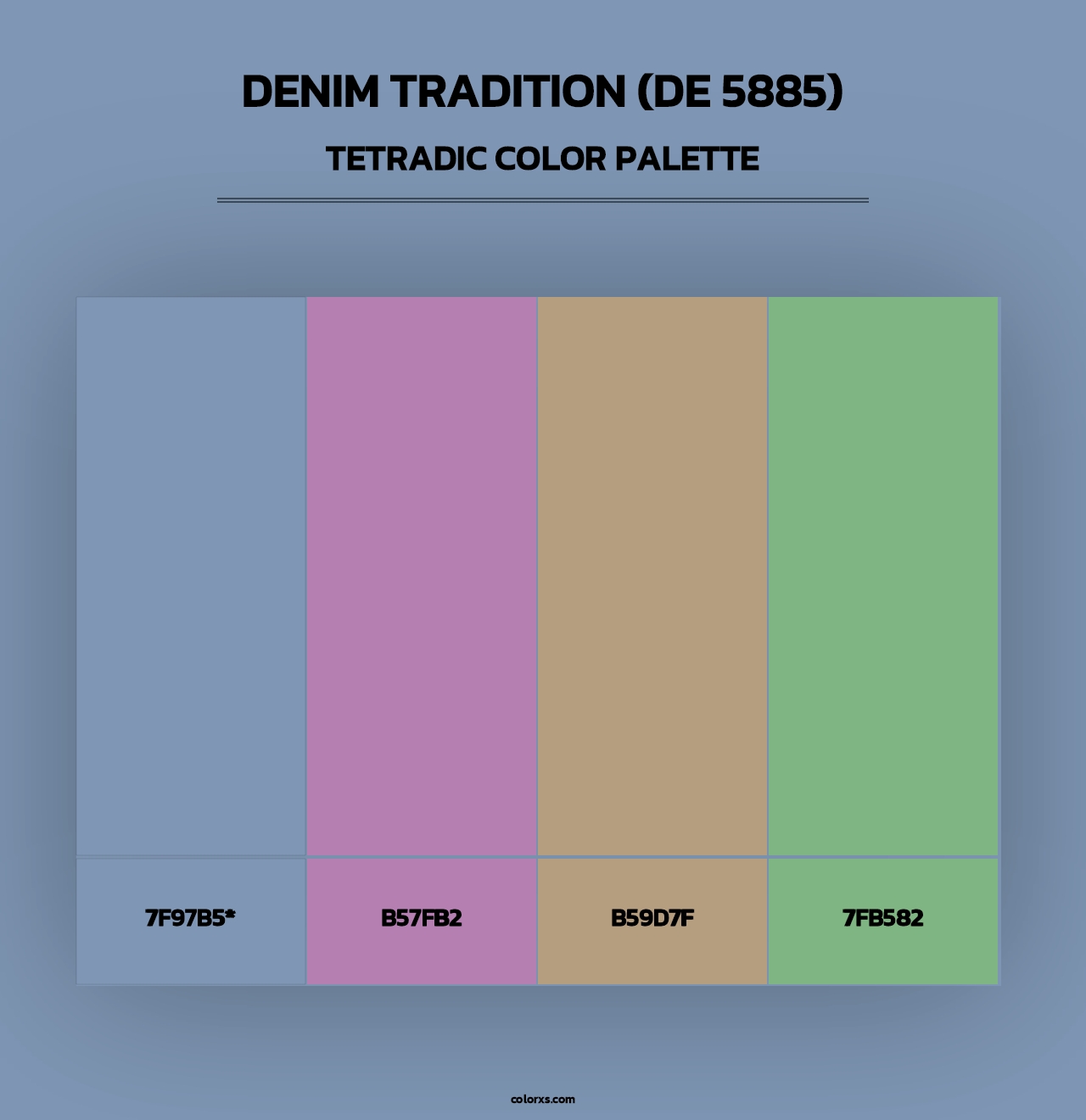 Denim Tradition (DE 5885) - Tetradic Color Palette