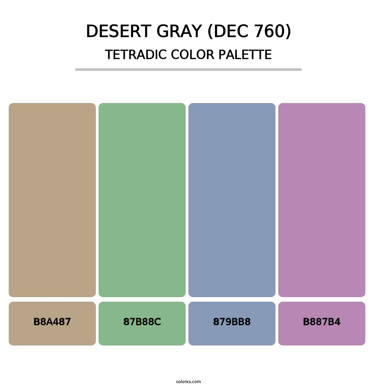 Desert Gray (DEC 760) - Tetradic Color Palette