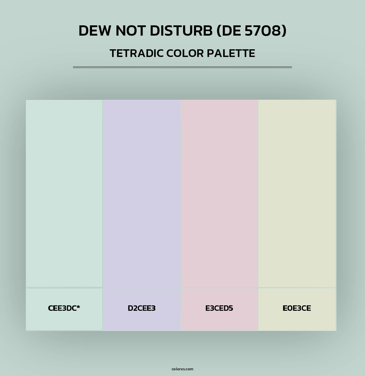Dew Not Disturb (DE 5708) - Tetradic Color Palette