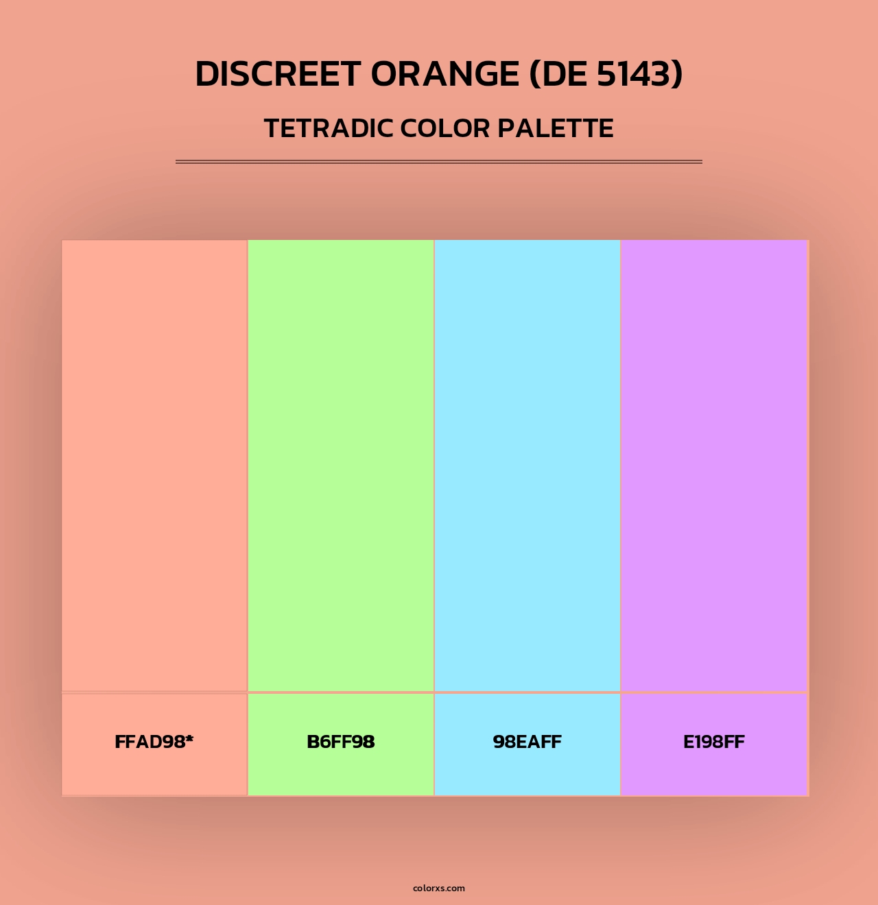 Discreet Orange (DE 5143) - Tetradic Color Palette