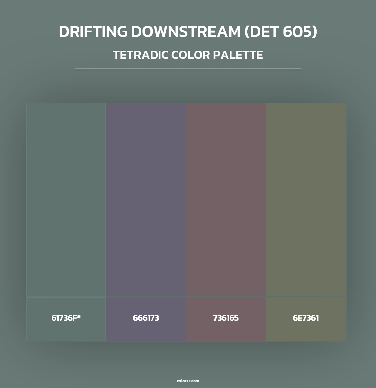 Drifting Downstream (DET 605) - Tetradic Color Palette
