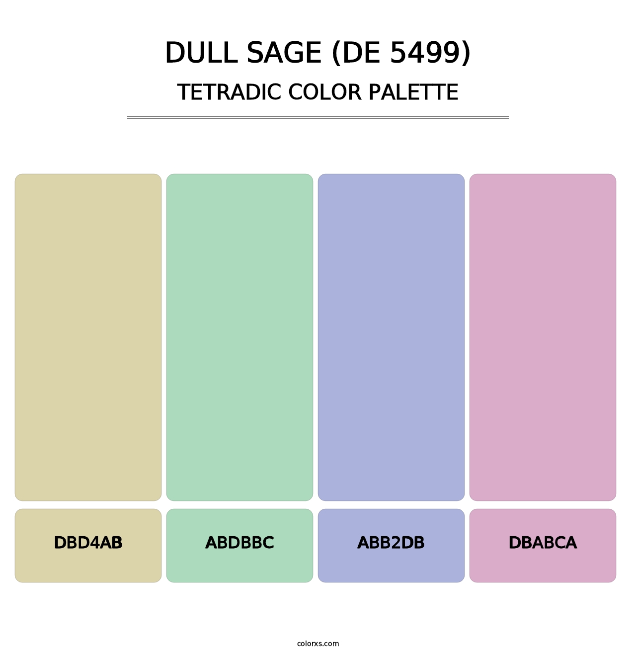 Dull Sage (DE 5499) - Tetradic Color Palette