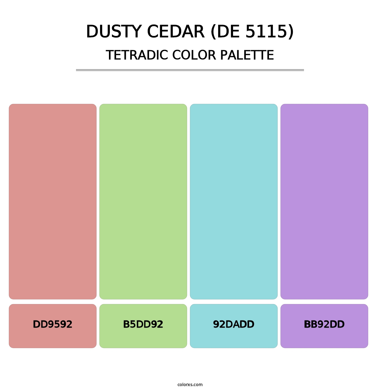 Dusty Cedar (DE 5115) - Tetradic Color Palette