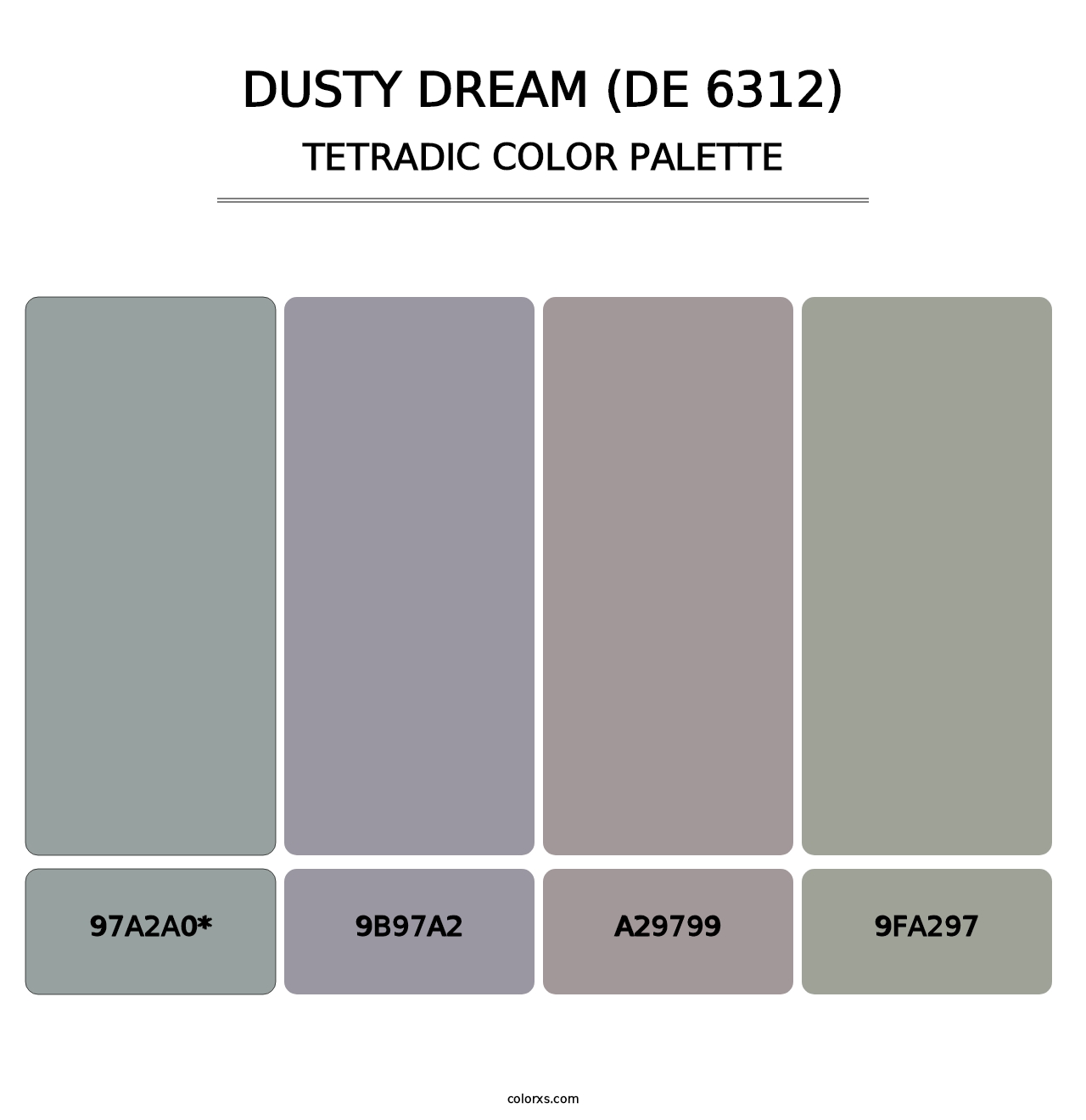 Dusty Dream (DE 6312) - Tetradic Color Palette