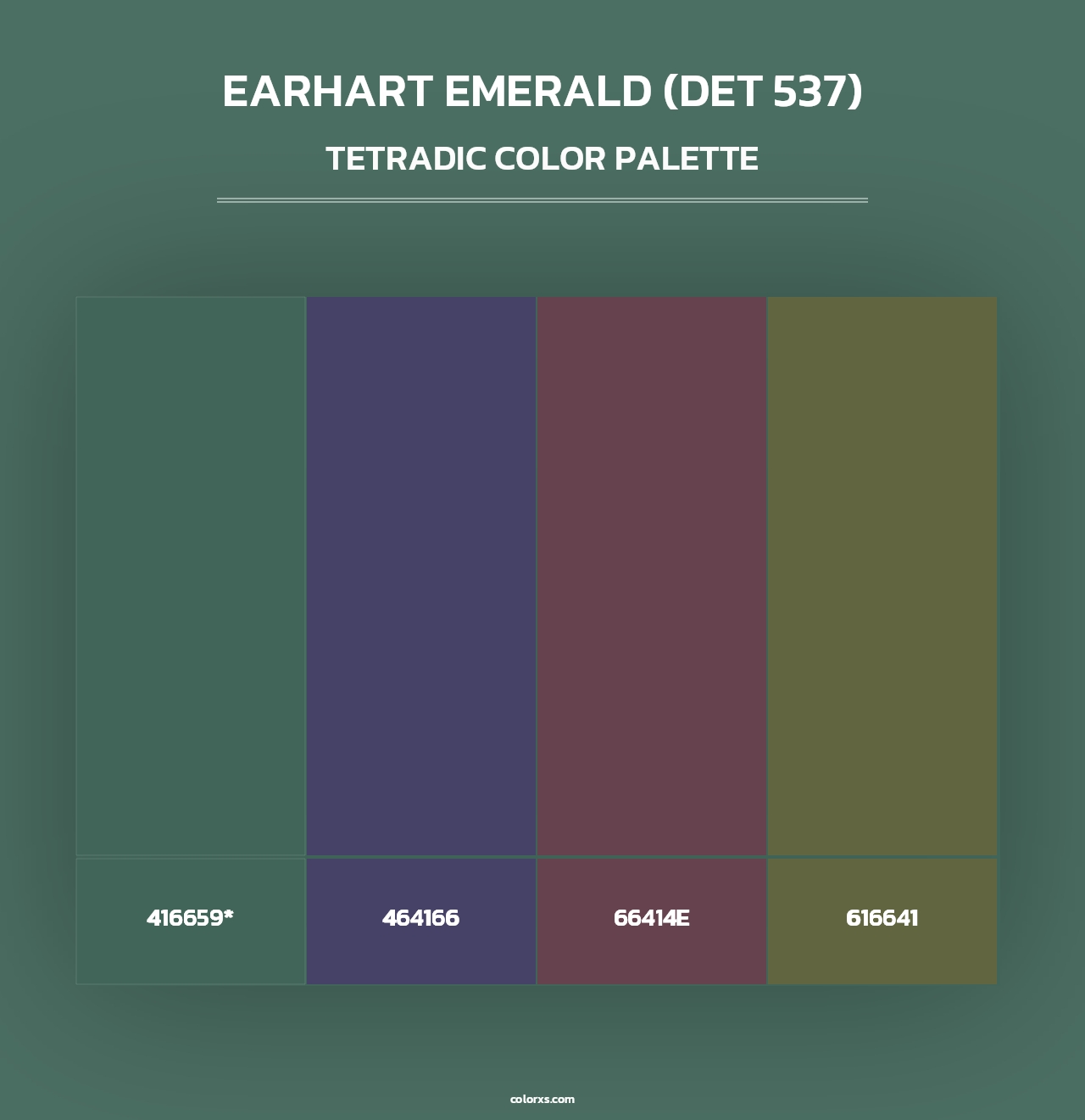 Earhart Emerald (DET 537) - Tetradic Color Palette