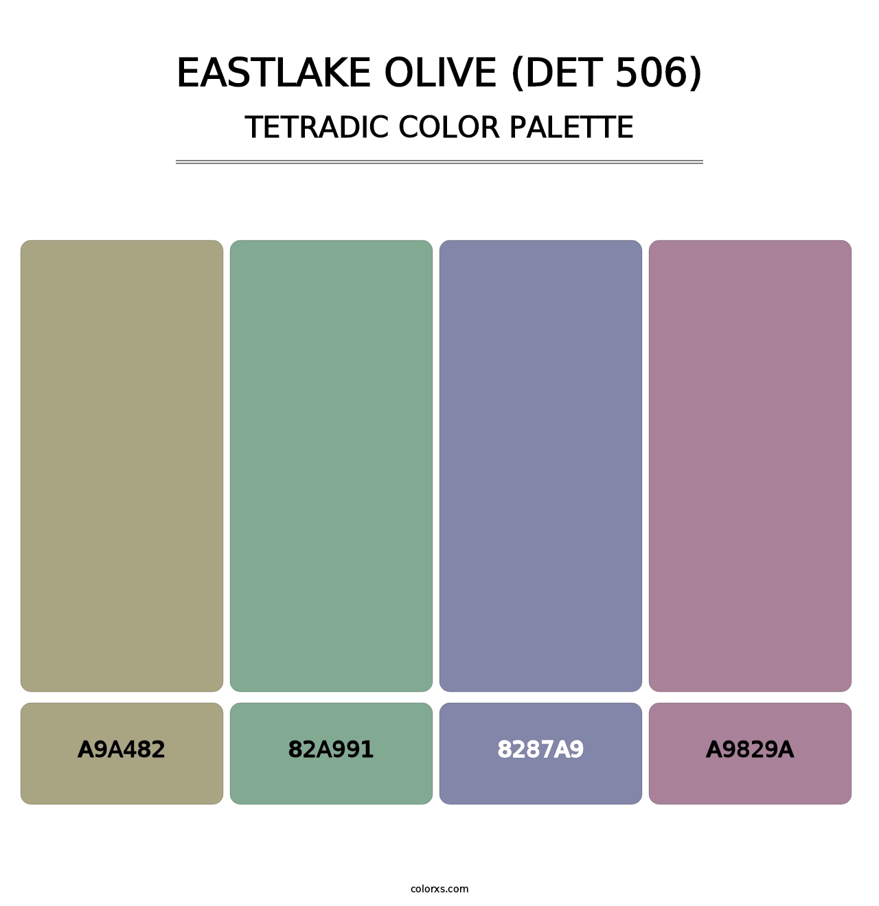 Eastlake Olive (DET 506) - Tetradic Color Palette