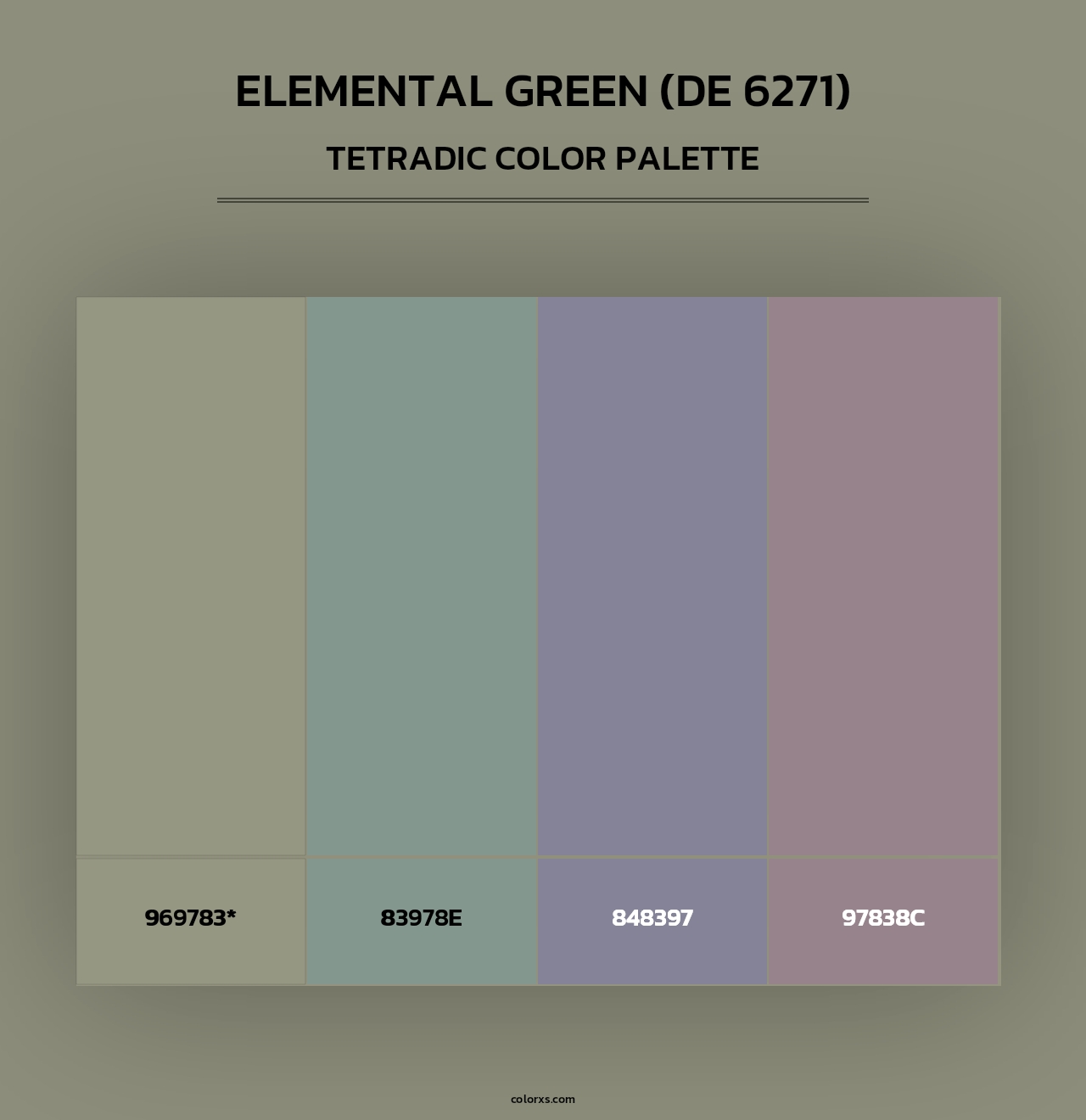 Elemental Green (DE 6271) - Tetradic Color Palette