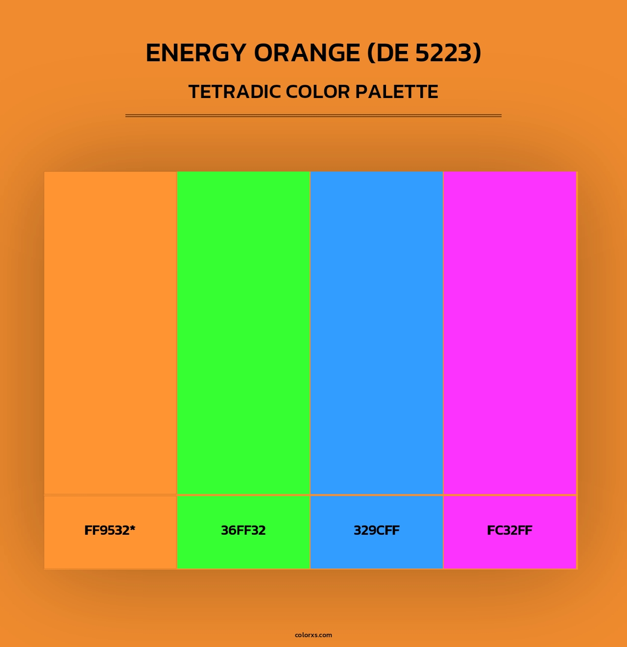 Energy Orange (DE 5223) - Tetradic Color Palette