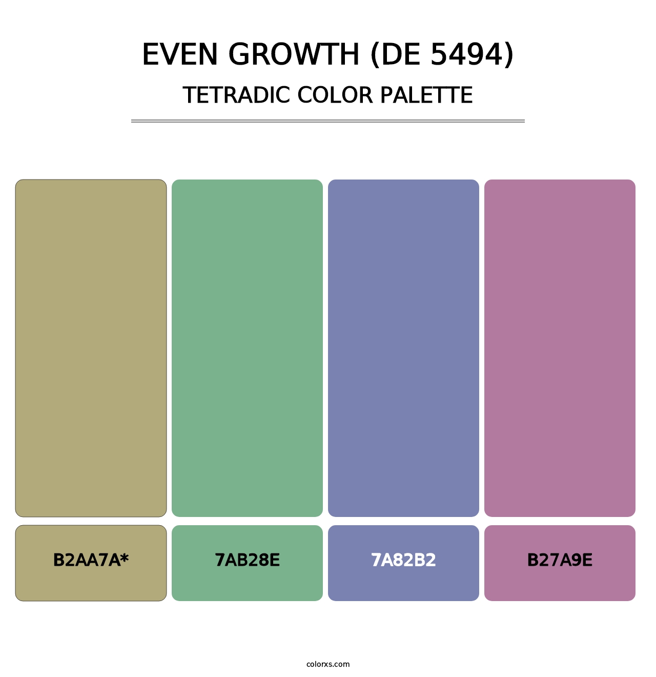 Even Growth (DE 5494) - Tetradic Color Palette