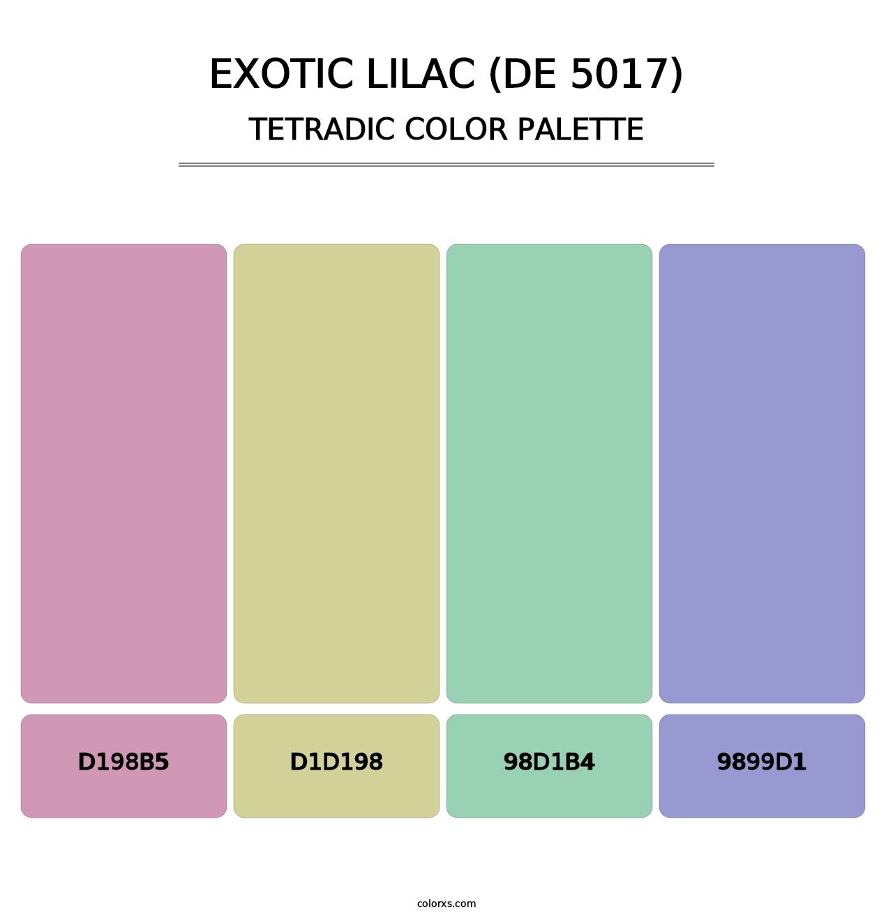 Exotic Lilac (DE 5017) - Tetradic Color Palette