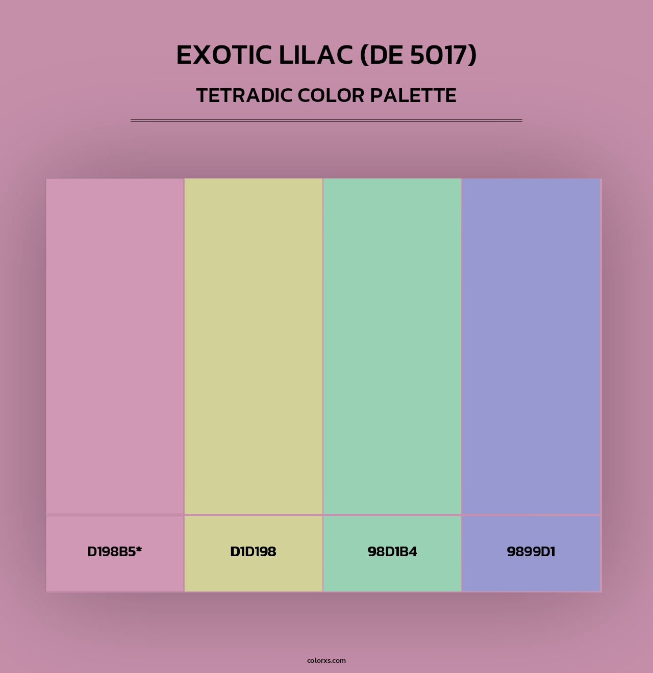 Exotic Lilac (DE 5017) - Tetradic Color Palette