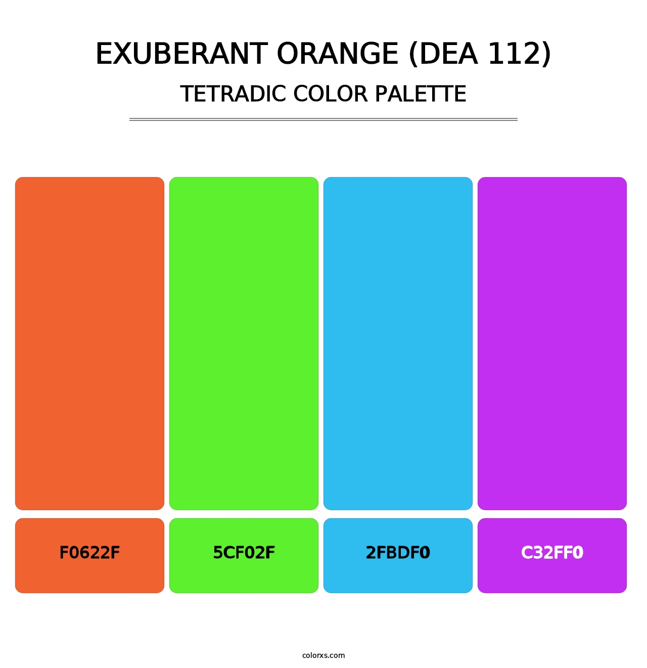 Exuberant Orange (DEA 112) - Tetradic Color Palette