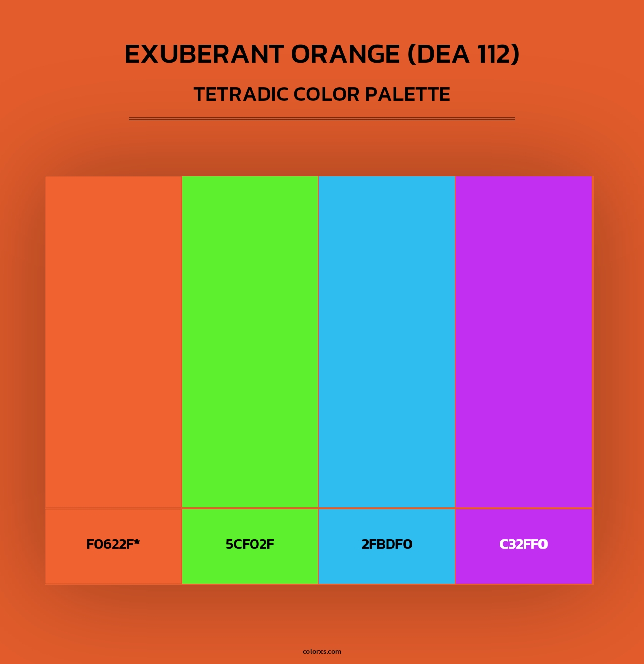 Exuberant Orange (DEA 112) - Tetradic Color Palette