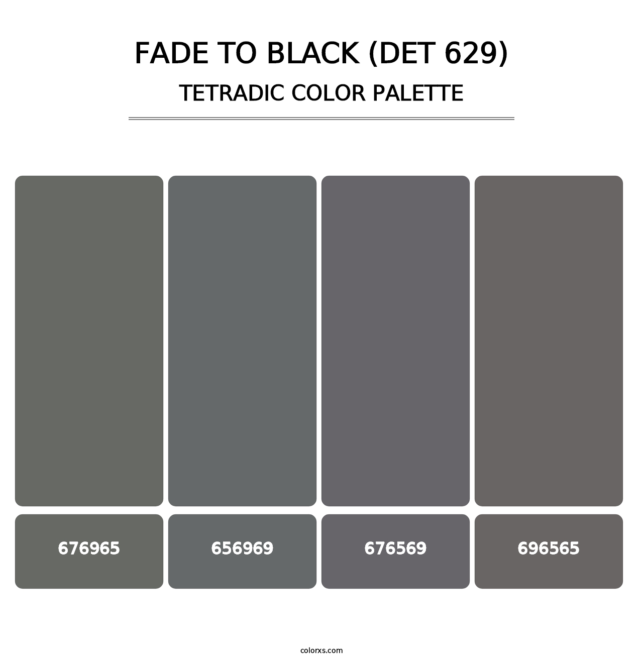 Fade to Black (DET 629) - Tetradic Color Palette