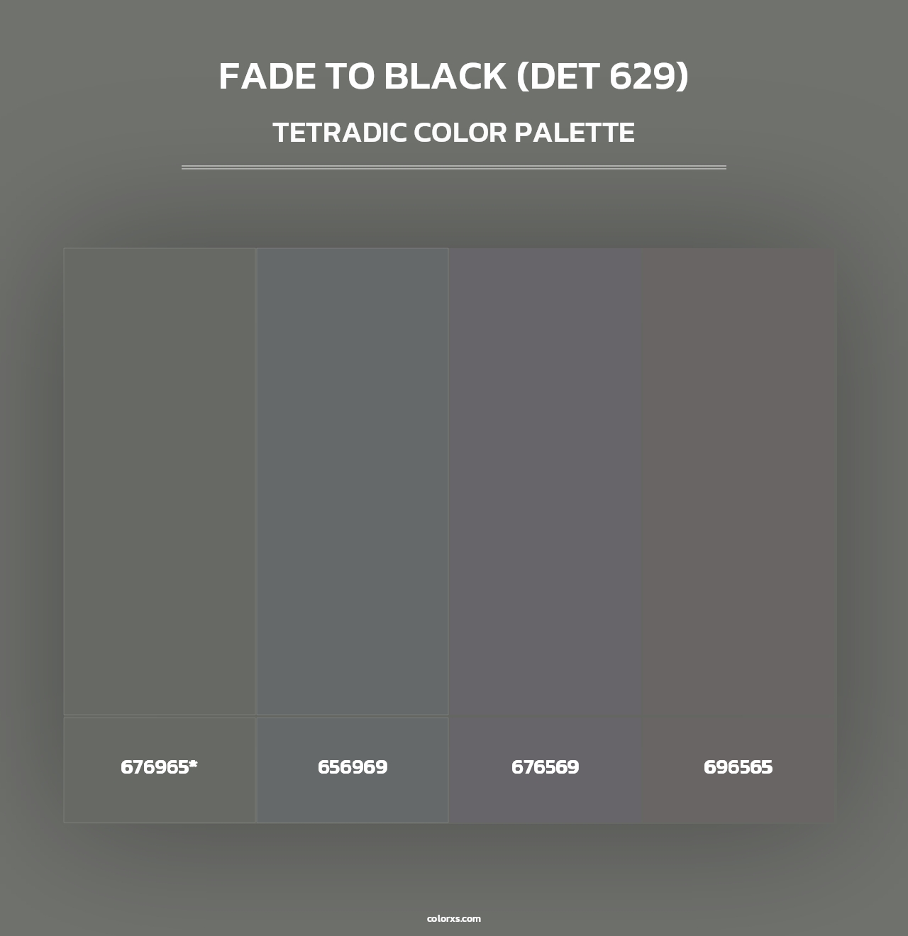 Fade to Black (DET 629) - Tetradic Color Palette