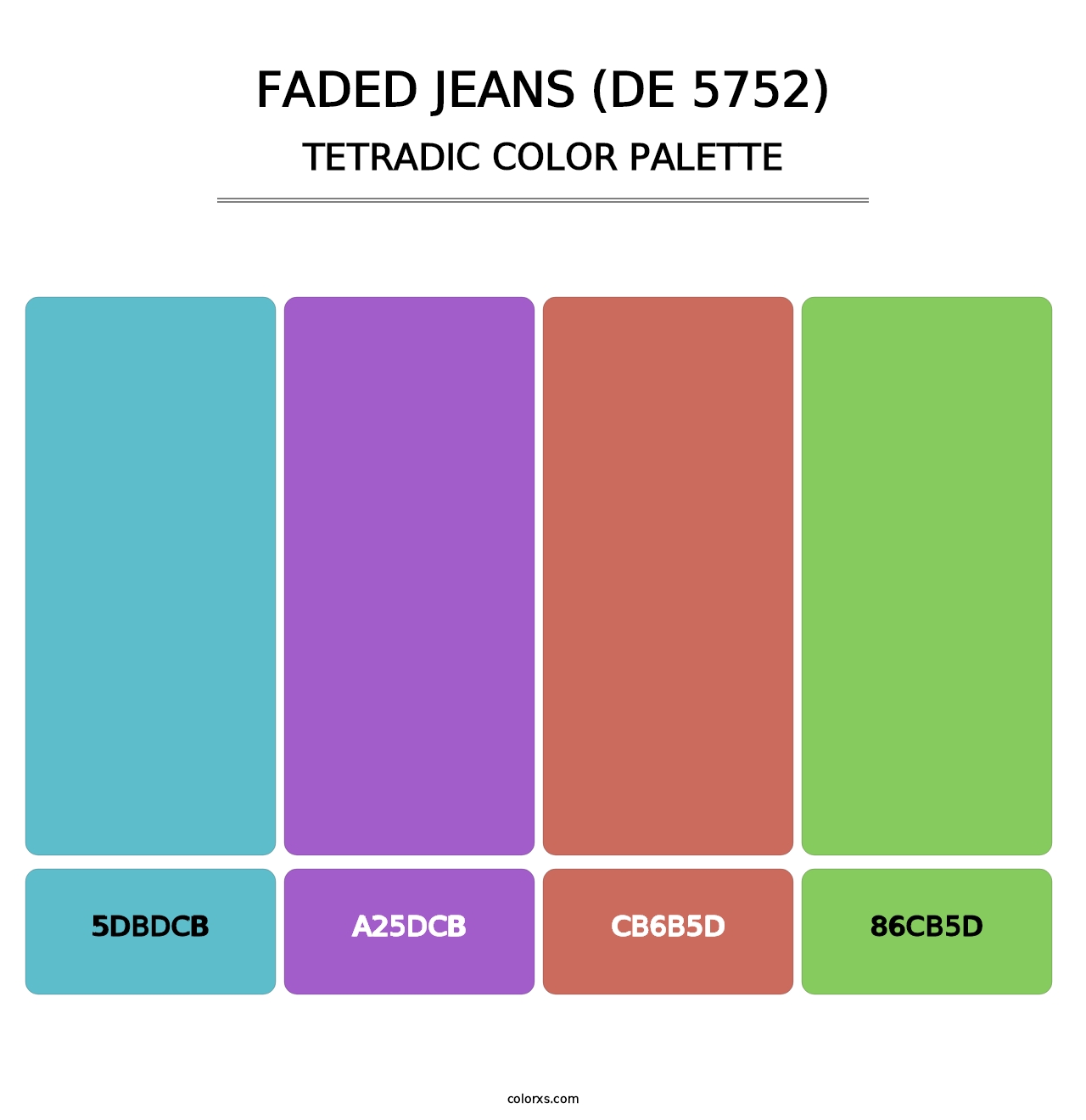 Faded Jeans (DE 5752) - Tetradic Color Palette