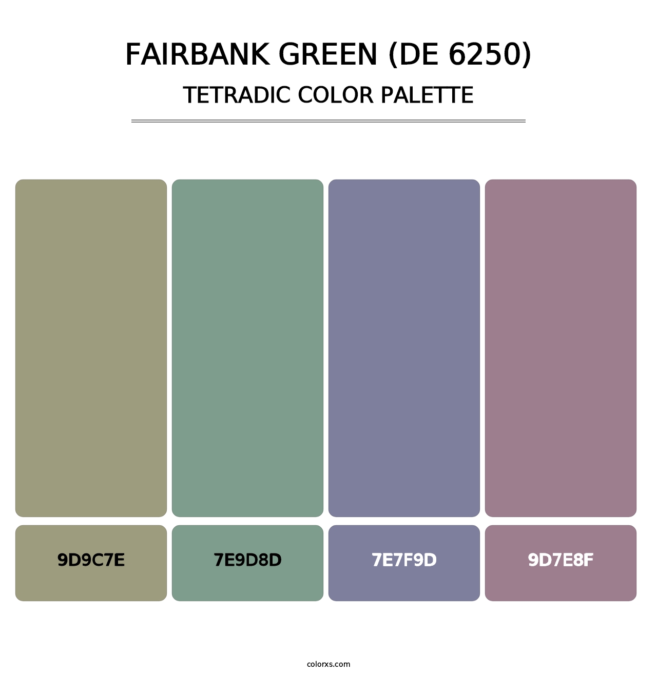 Fairbank Green (DE 6250) - Tetradic Color Palette