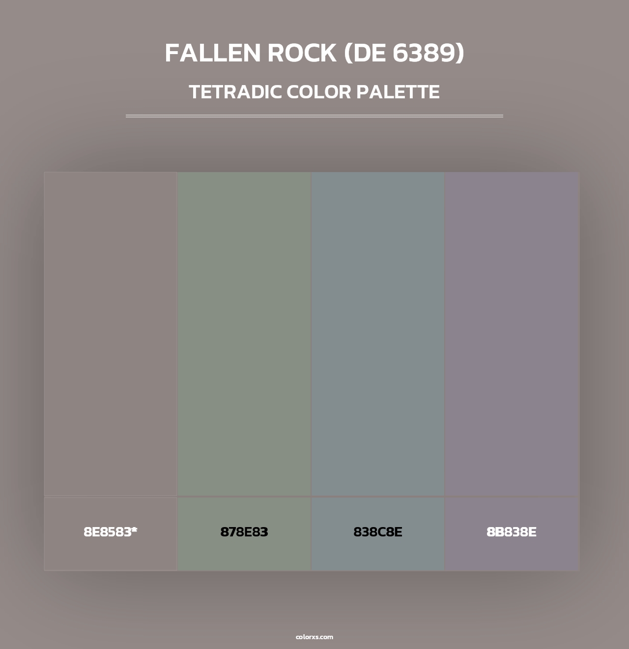 Fallen Rock (DE 6389) - Tetradic Color Palette