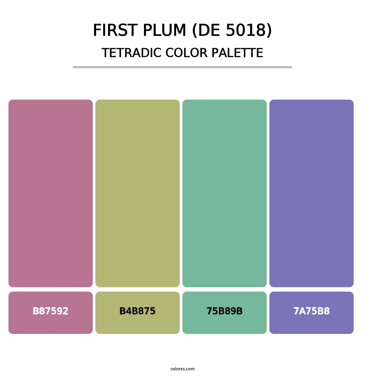 First Plum (DE 5018) - Tetradic Color Palette