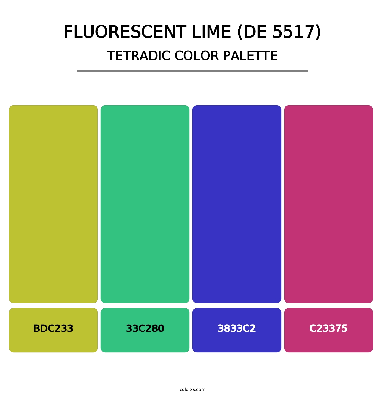 Fluorescent Lime (DE 5517) - Tetradic Color Palette