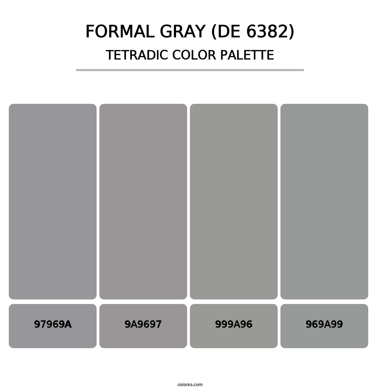 Formal Gray (DE 6382) - Tetradic Color Palette