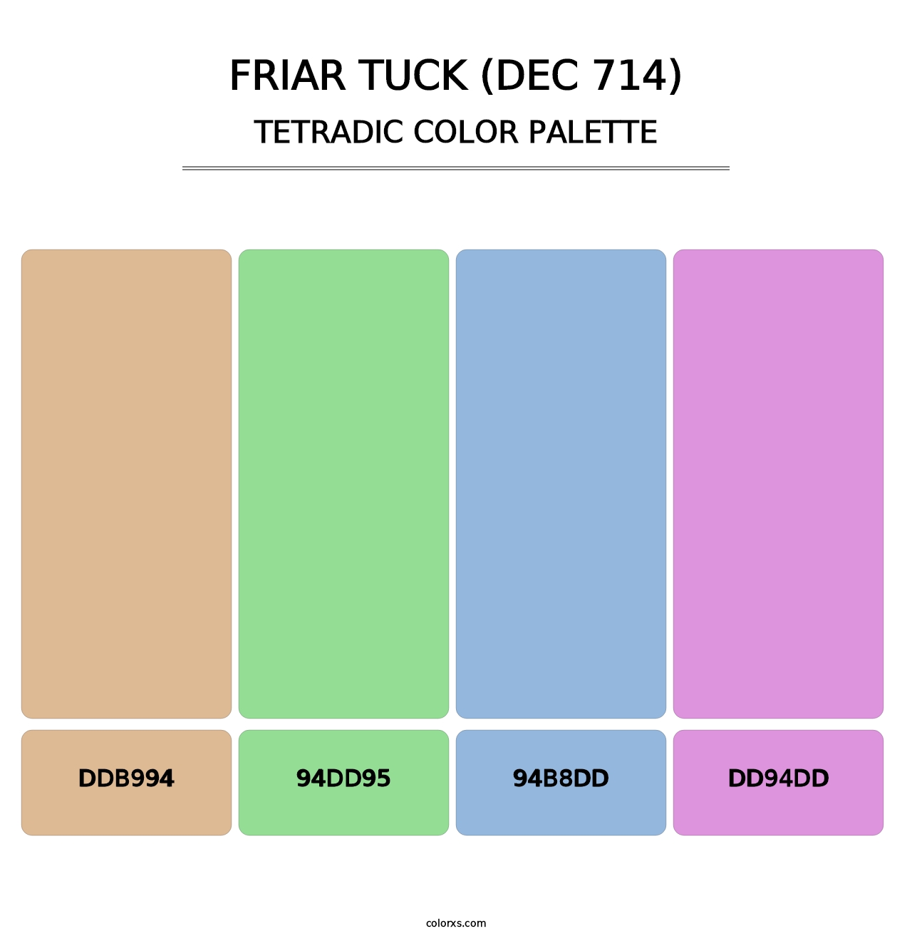 Friar Tuck (DEC 714) - Tetradic Color Palette