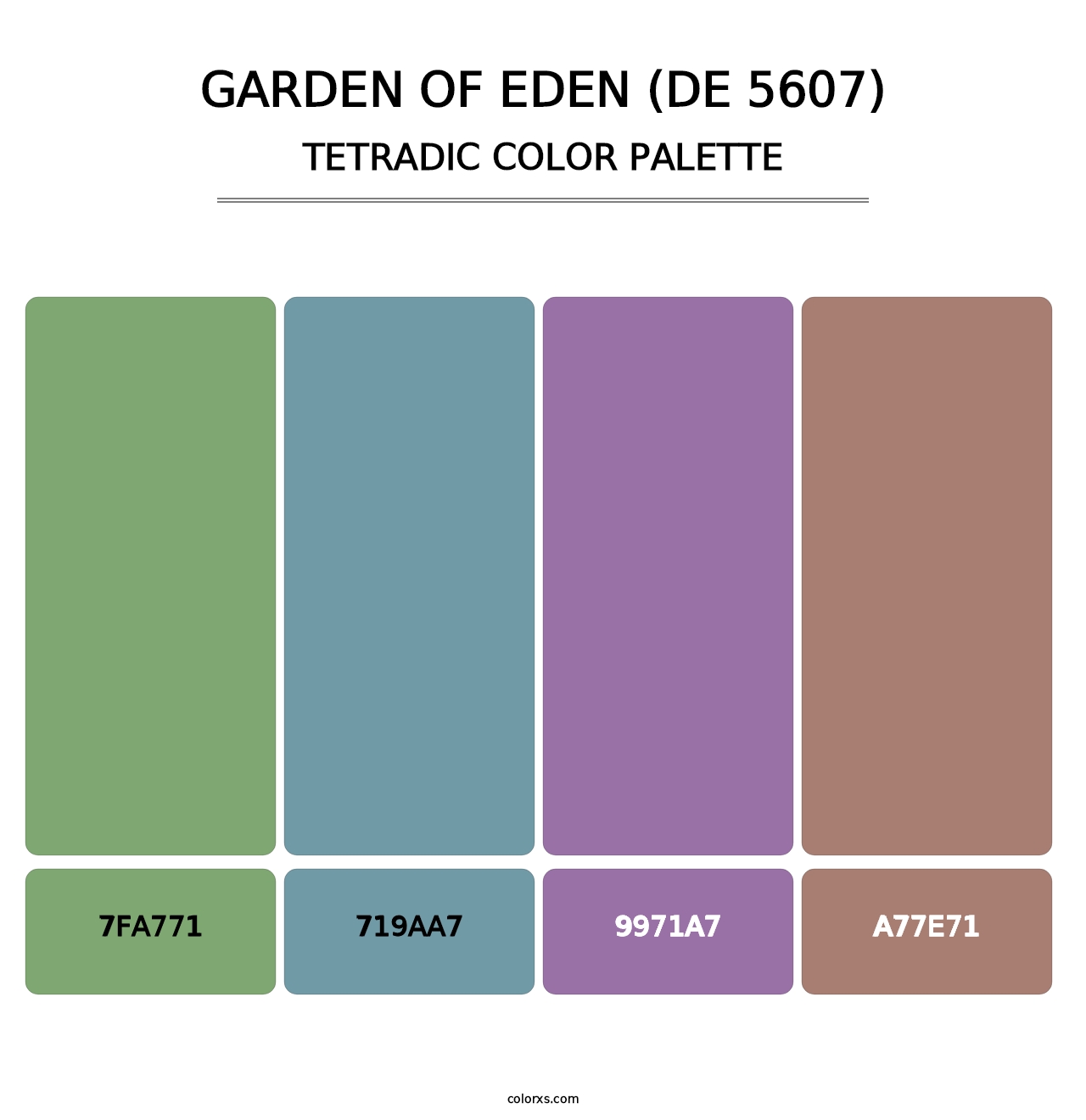Garden of Eden (DE 5607) - Tetradic Color Palette