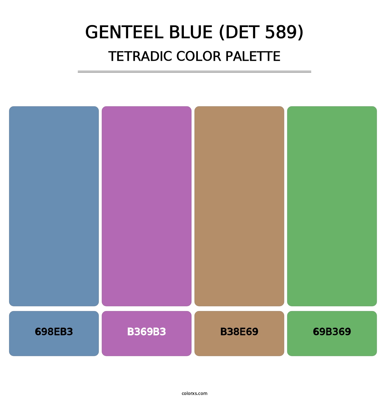 Genteel Blue (DET 589) - Tetradic Color Palette