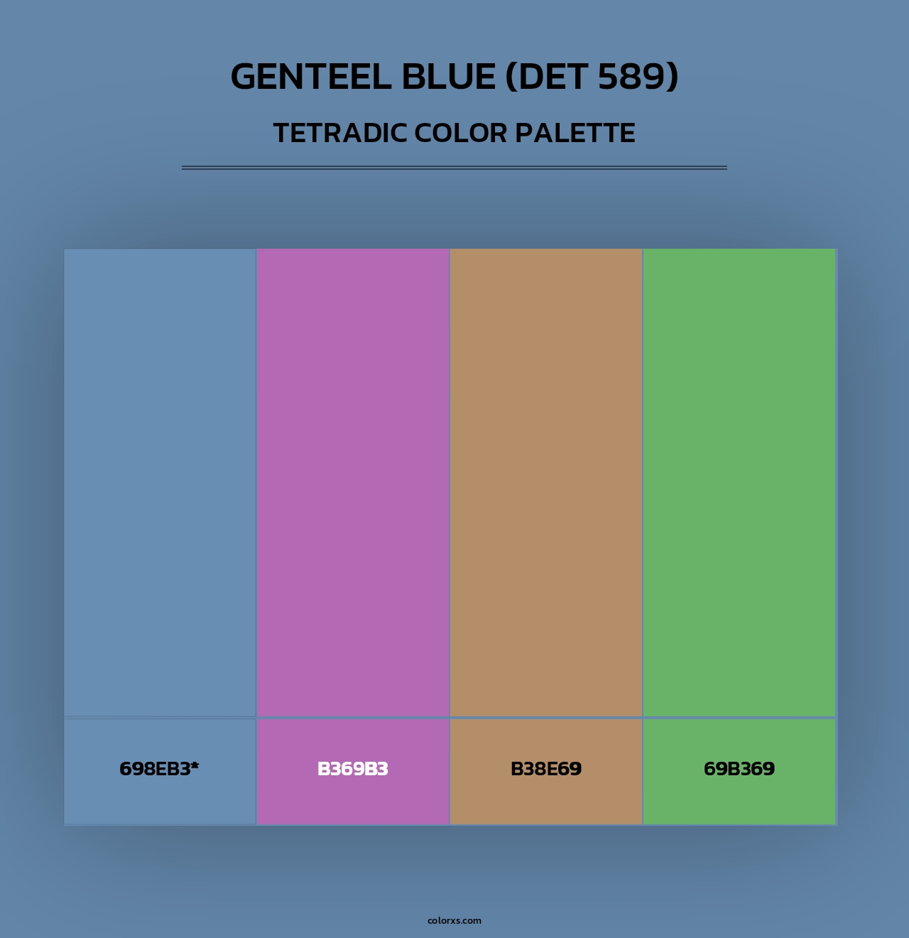 Genteel Blue (DET 589) - Tetradic Color Palette
