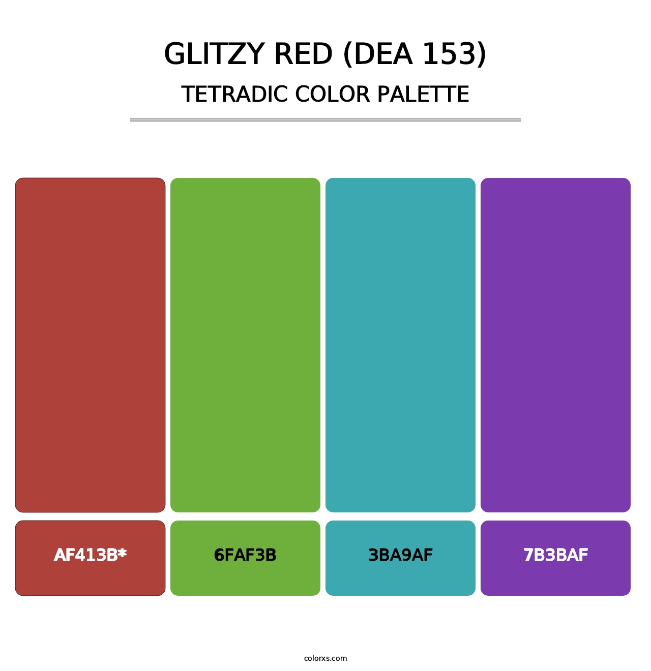 Glitzy Red (DEA 153) - Tetradic Color Palette