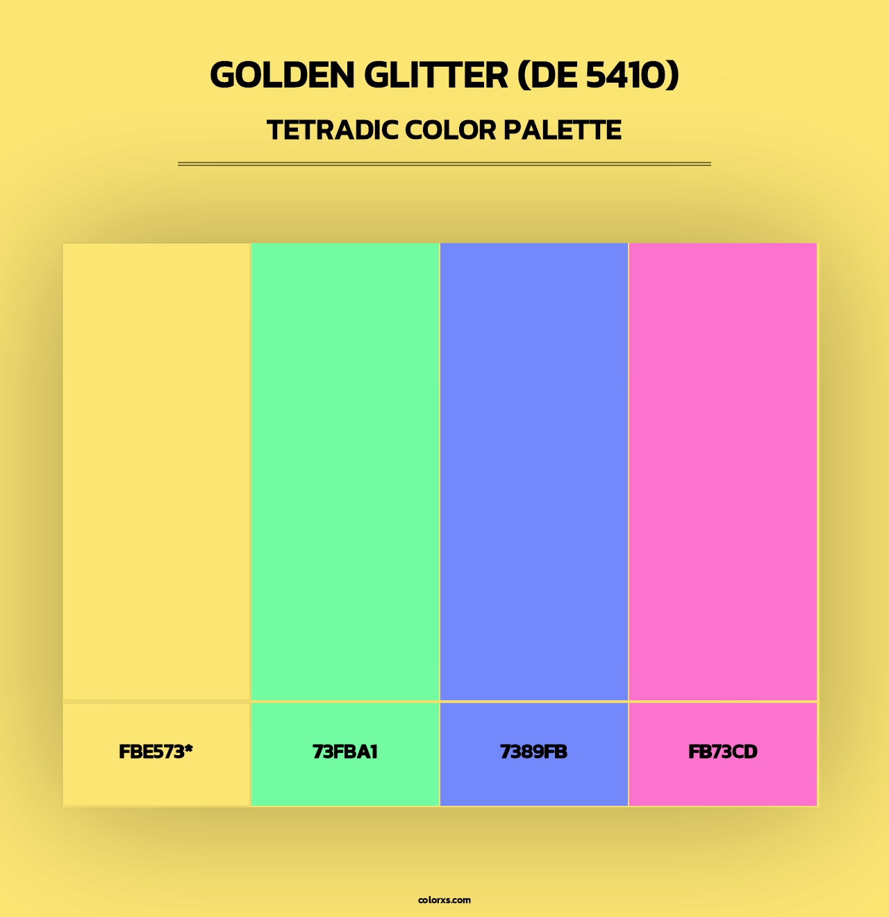 Golden Glitter (DE 5410) - Tetradic Color Palette