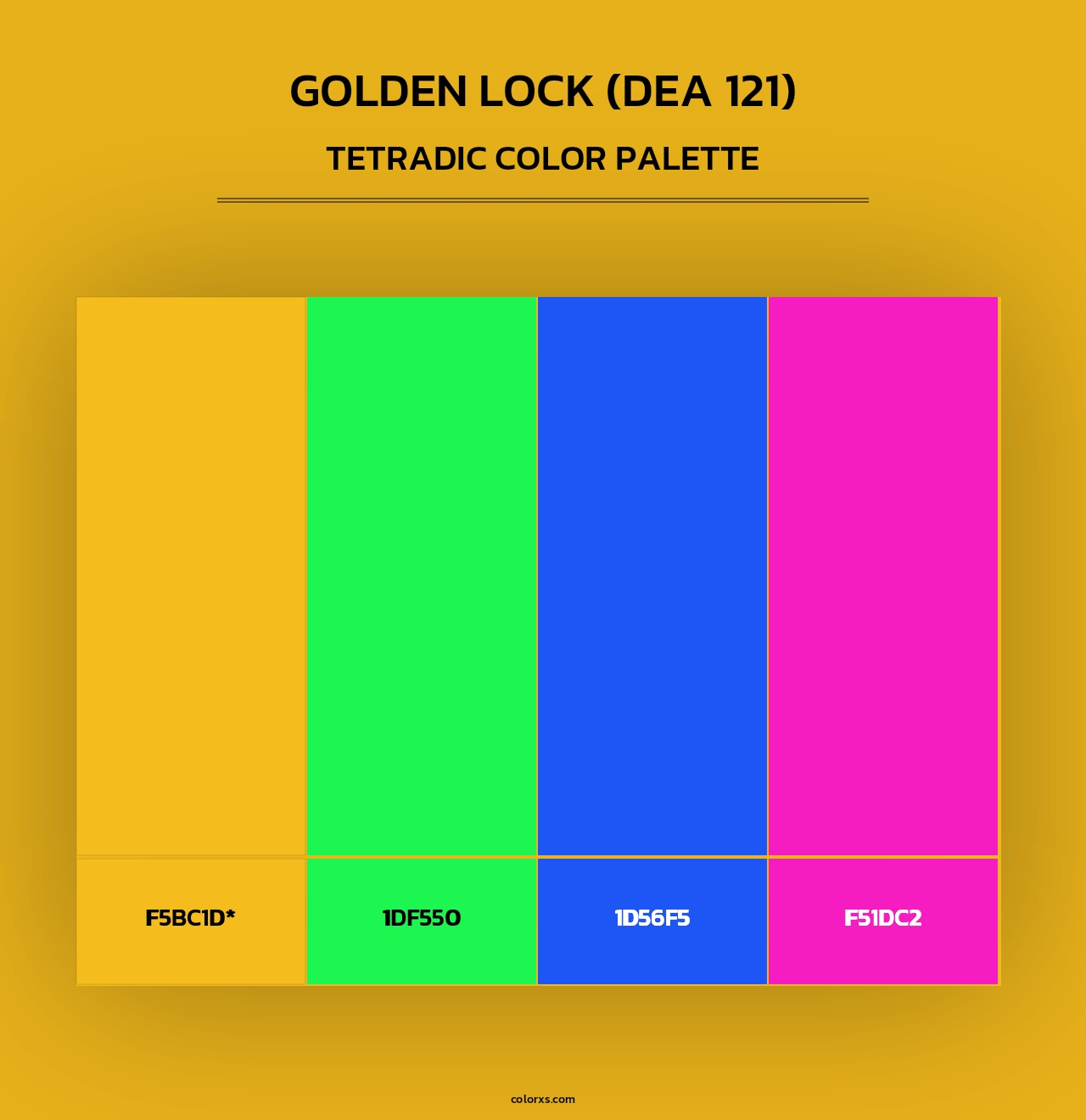 Golden Lock (DEA 121) - Tetradic Color Palette