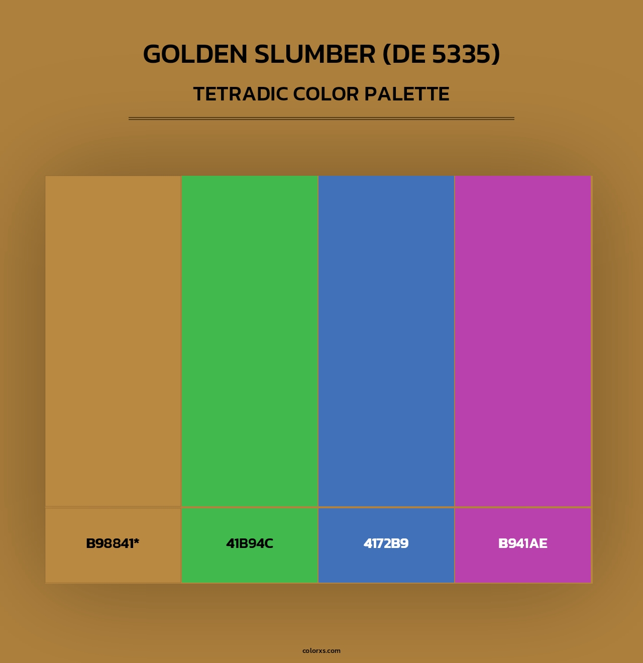 Golden Slumber (DE 5335) - Tetradic Color Palette