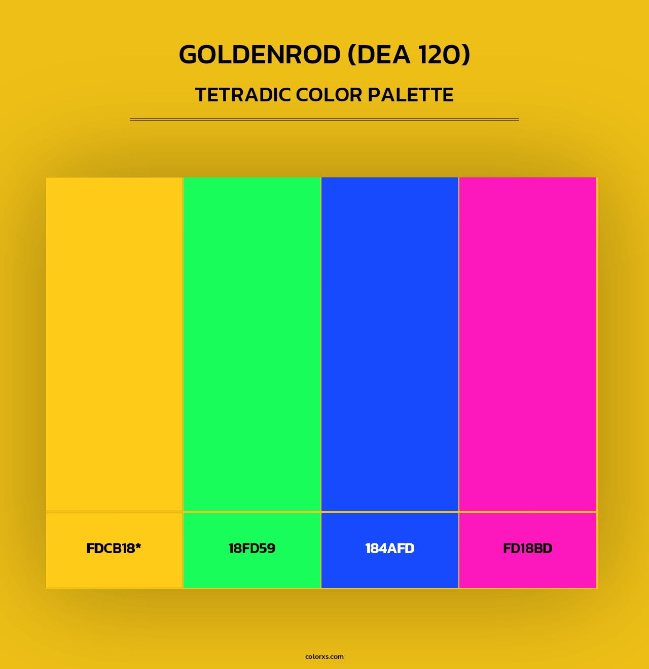 Goldenrod (DEA 120) - Tetradic Color Palette