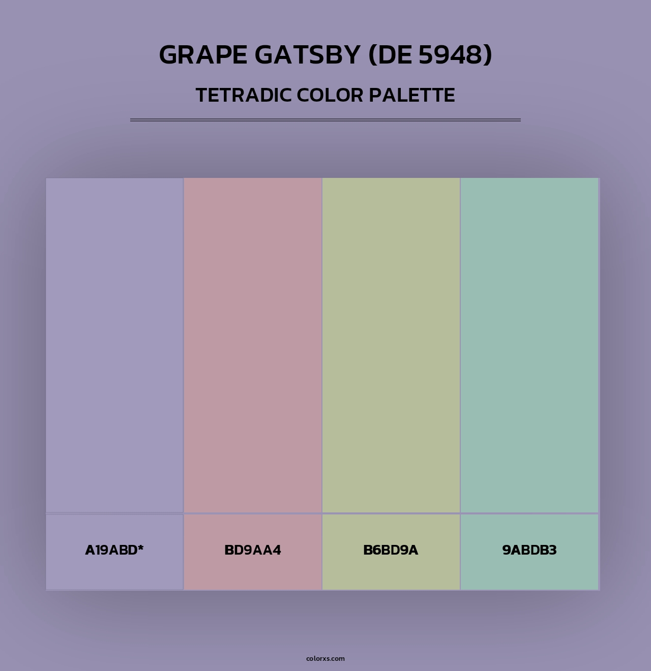 Grape Gatsby (DE 5948) - Tetradic Color Palette