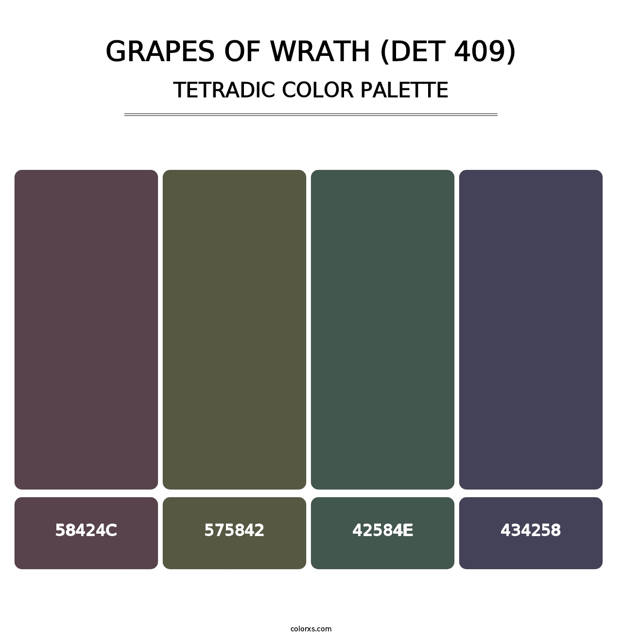 Grapes of Wrath (DET 409) - Tetradic Color Palette