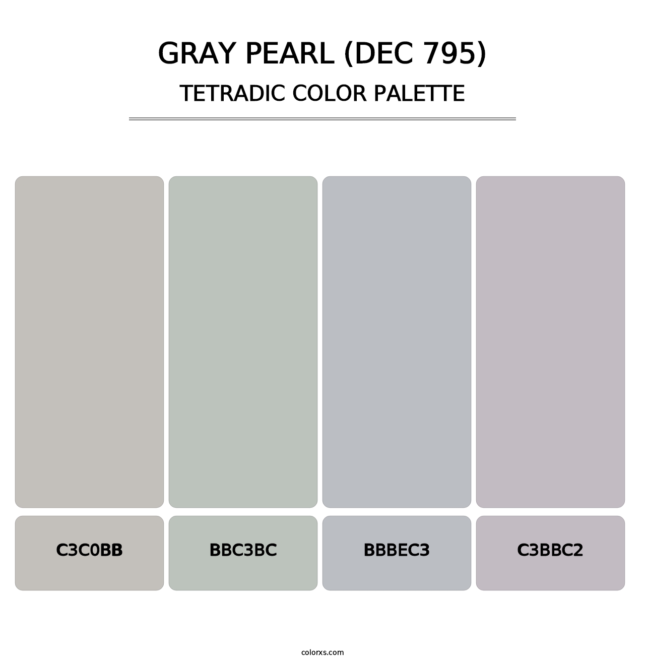 Gray Pearl (DEC 795) - Tetradic Color Palette