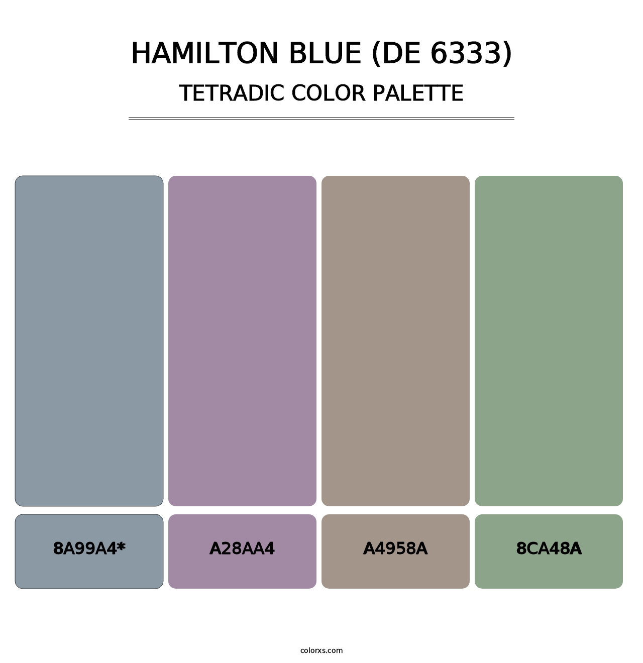 Hamilton Blue (DE 6333) - Tetradic Color Palette