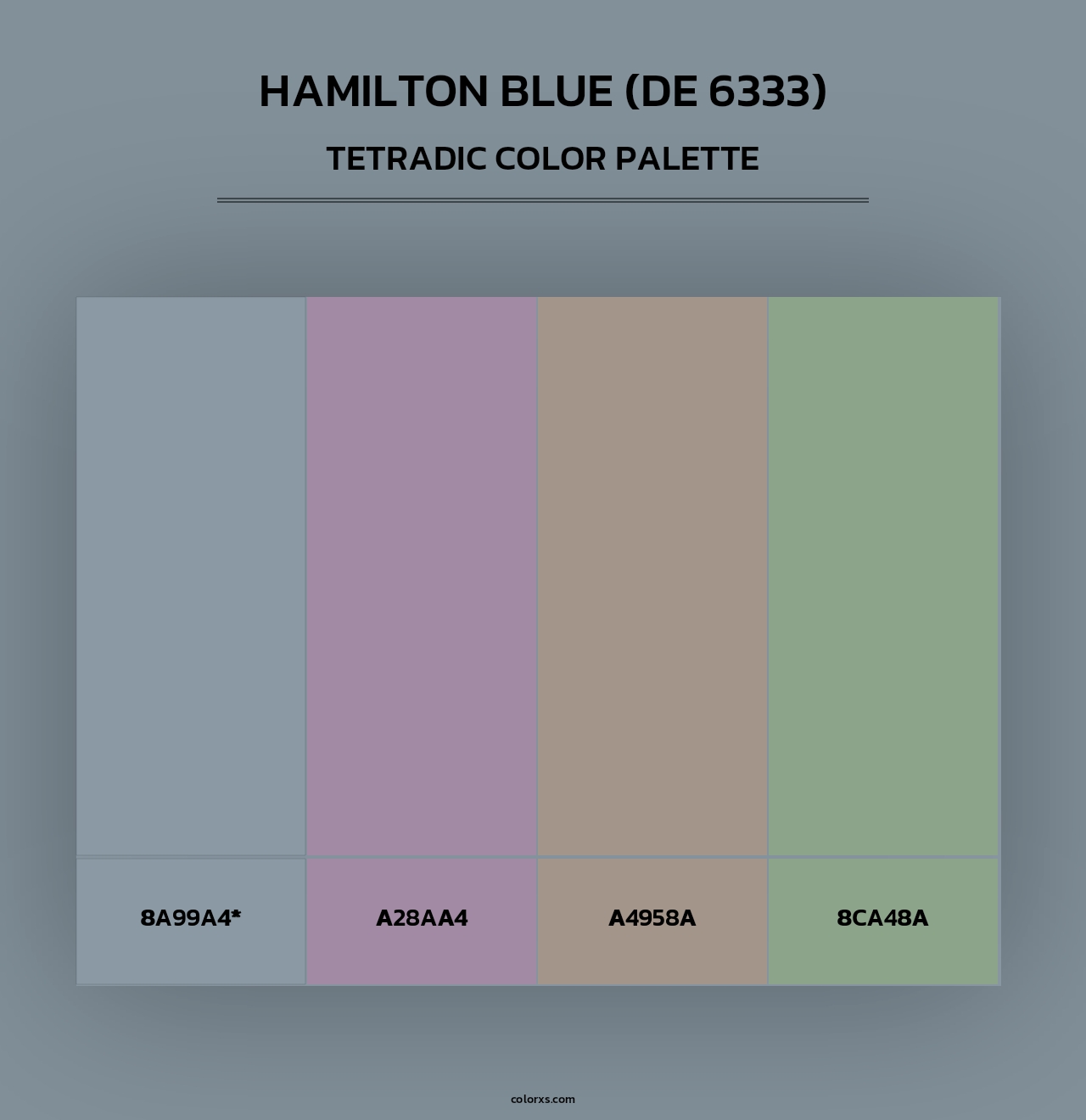 Hamilton Blue (DE 6333) - Tetradic Color Palette