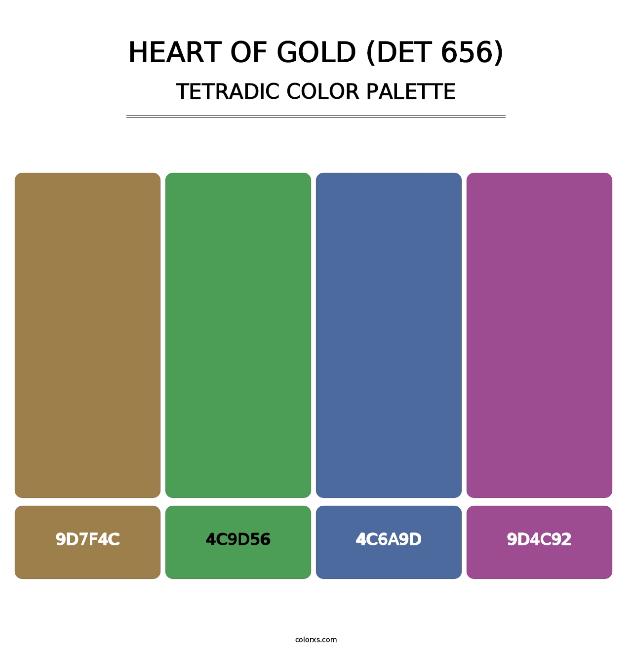 Heart of Gold (DET 656) - Tetradic Color Palette