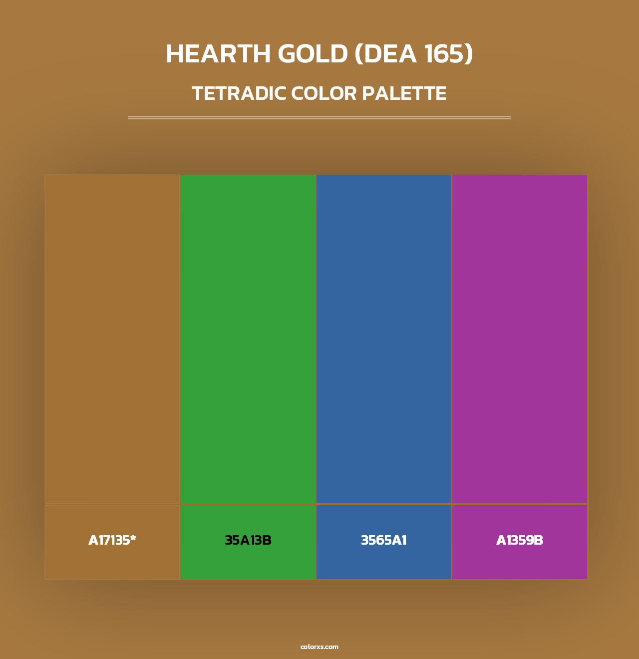 Hearth Gold (DEA 165) - Tetradic Color Palette