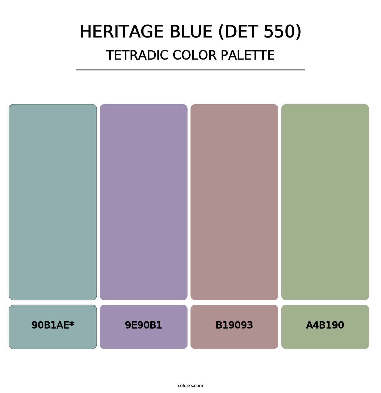 Heritage Blue (DET 550) - Tetradic Color Palette