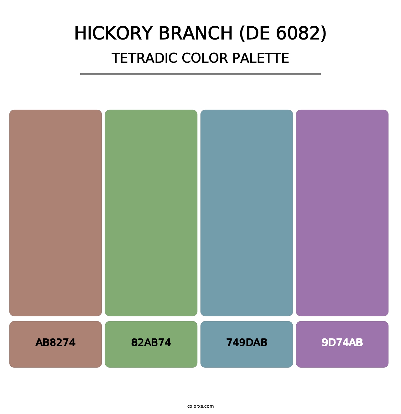Hickory Branch (DE 6082) - Tetradic Color Palette
