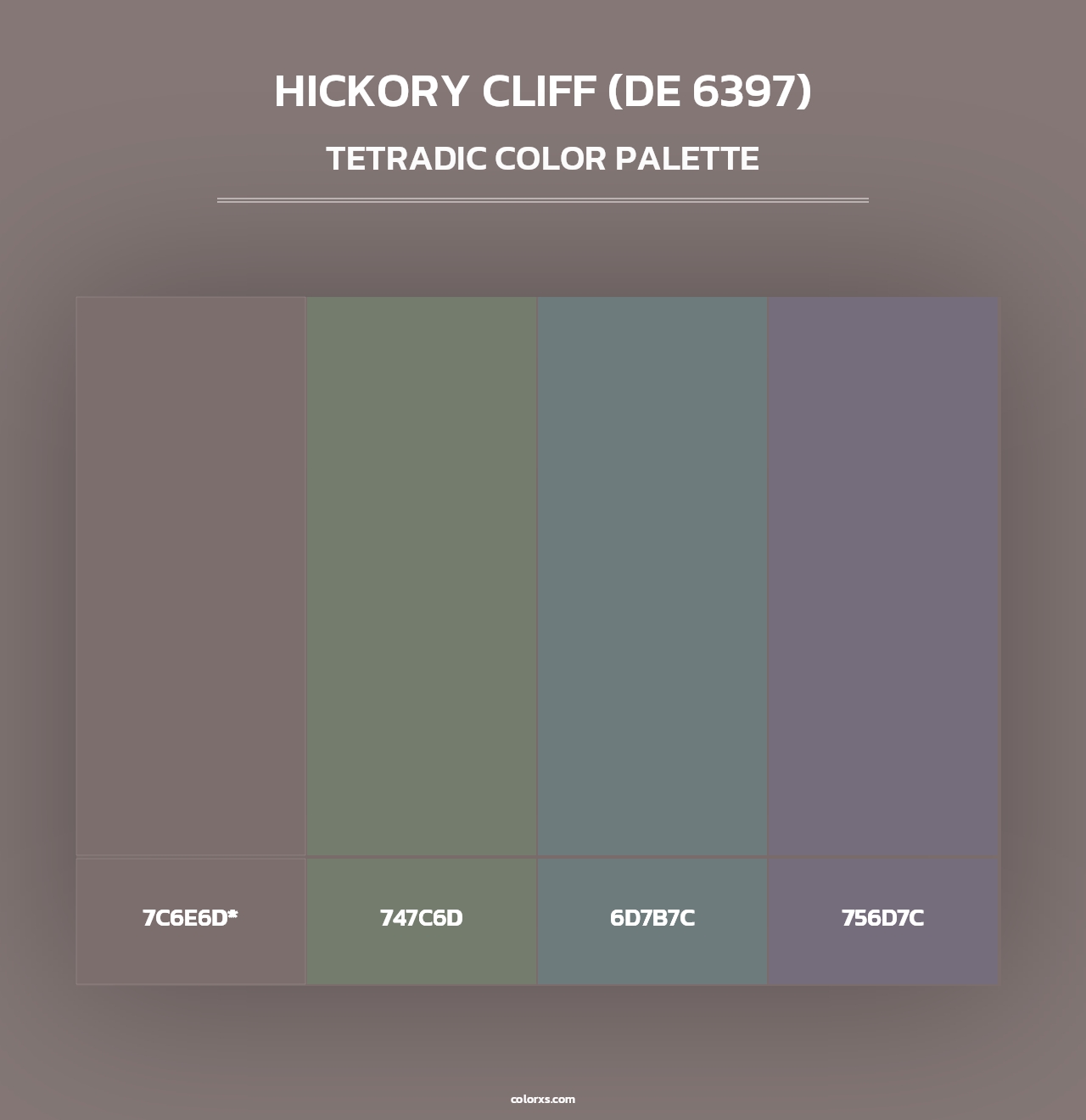 Hickory Cliff (DE 6397) - Tetradic Color Palette