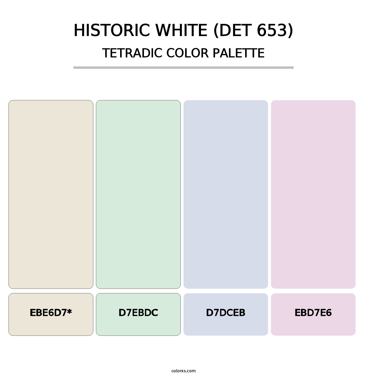 Historic White (DET 653) - Tetradic Color Palette
