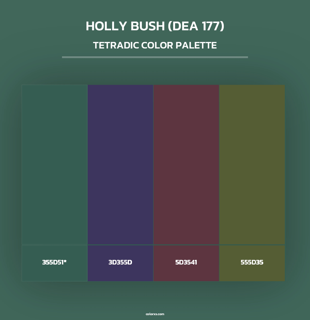Holly Bush (DEA 177) - Tetradic Color Palette