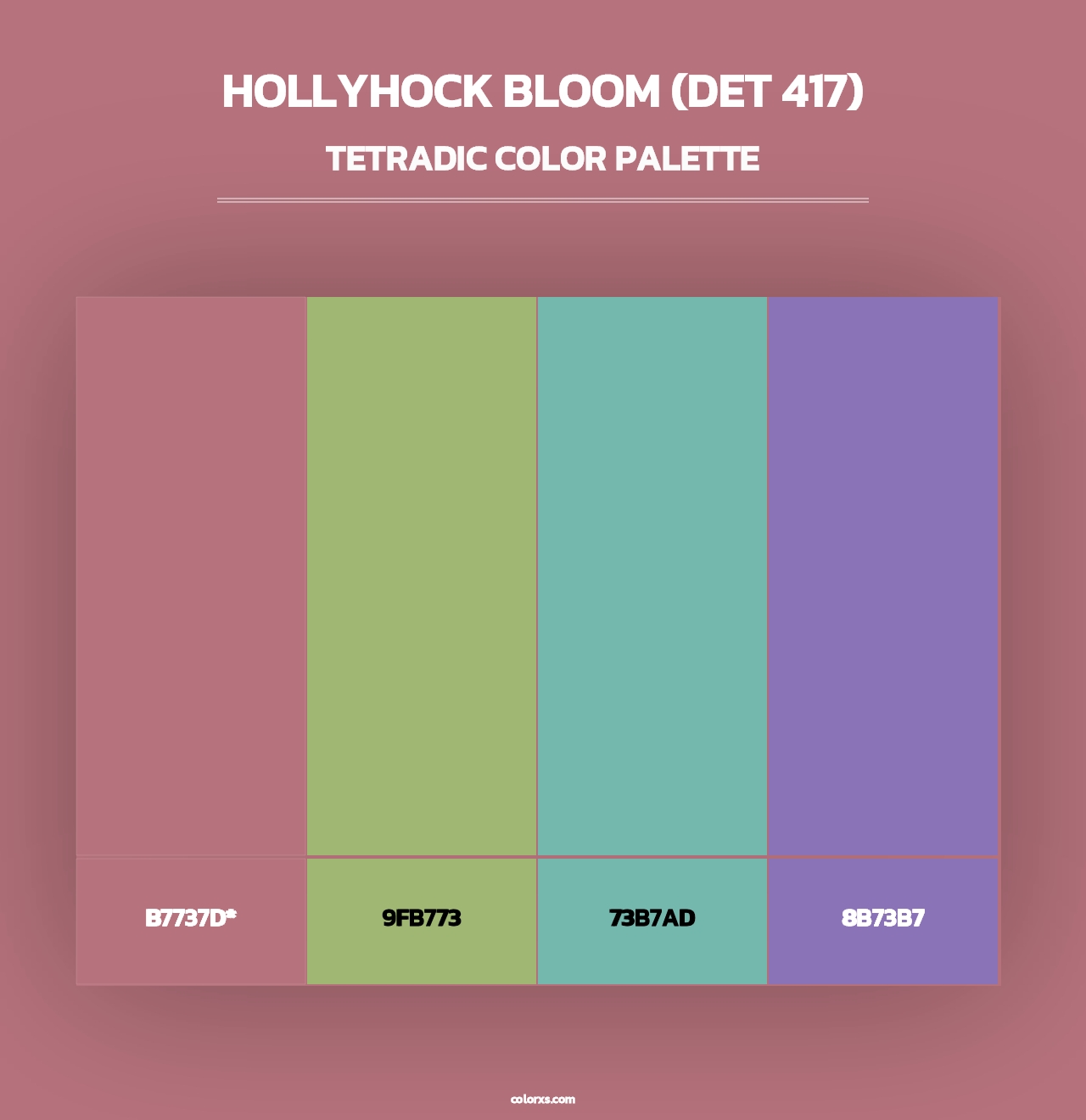 Hollyhock Bloom (DET 417) - Tetradic Color Palette