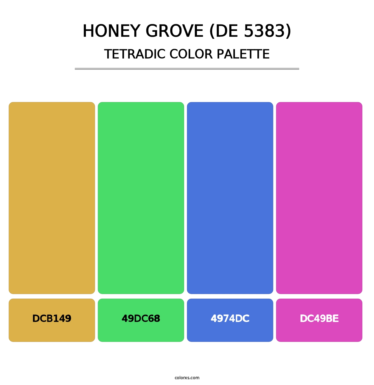 Honey Grove (DE 5383) - Tetradic Color Palette